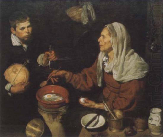 Old woman in the eggs roast, Diego Velazquez